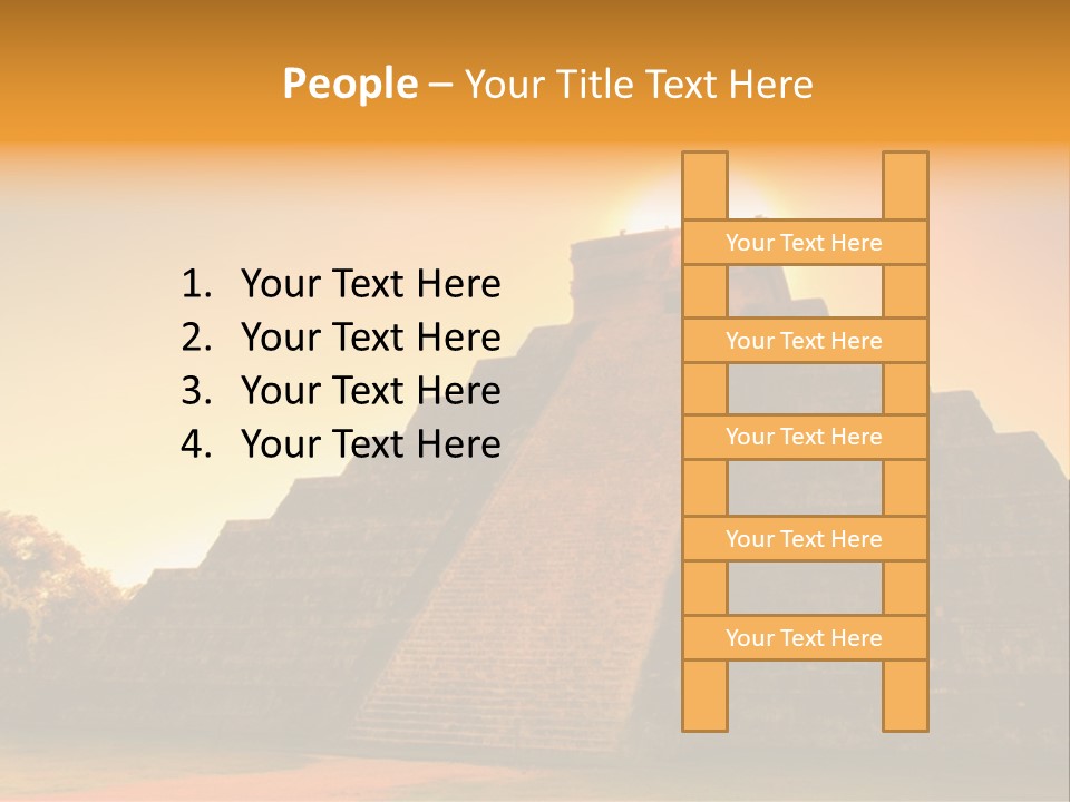 A Pyramid With The Sun Setting In The Background PowerPoint Template
