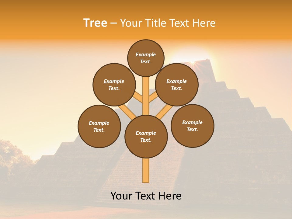 A Pyramid With The Sun Setting In The Background PowerPoint Template