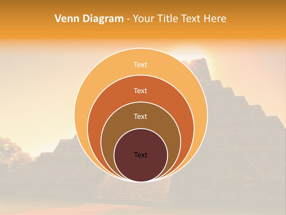 A Pyramid With The Sun Setting In The Background PowerPoint Template