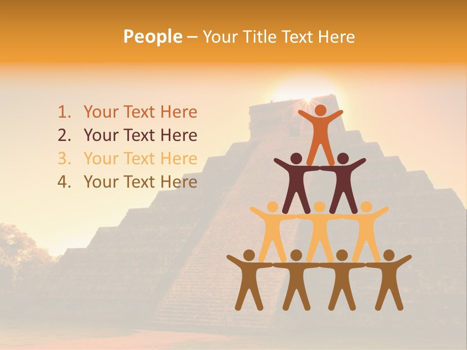 A Pyramid With The Sun Setting In The Background PowerPoint Template