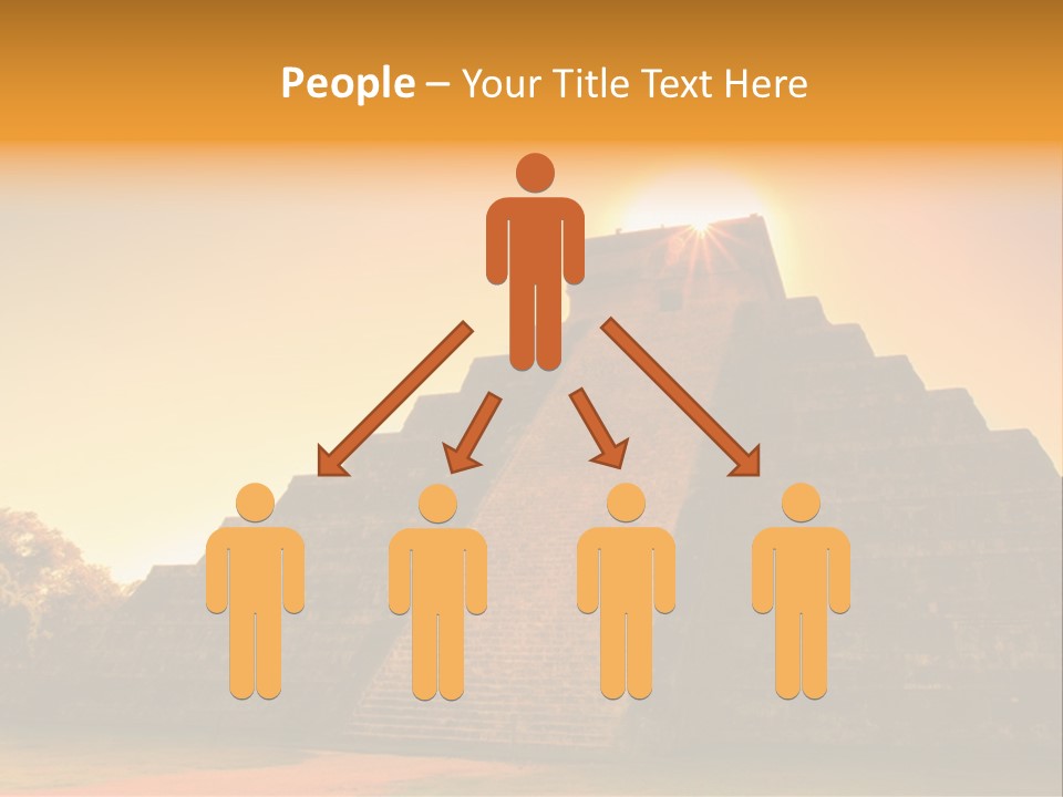 A Pyramid With The Sun Setting In The Background PowerPoint Template