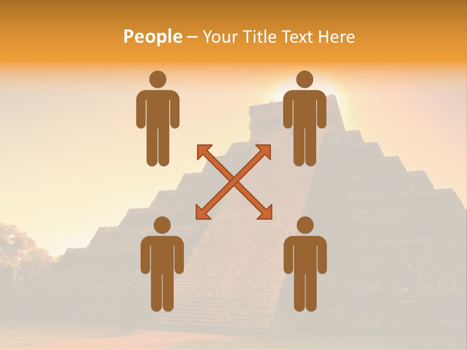A Pyramid With The Sun Setting In The Background PowerPoint Template