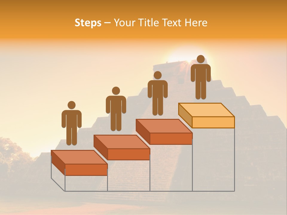 A Pyramid With The Sun Setting In The Background PowerPoint Template