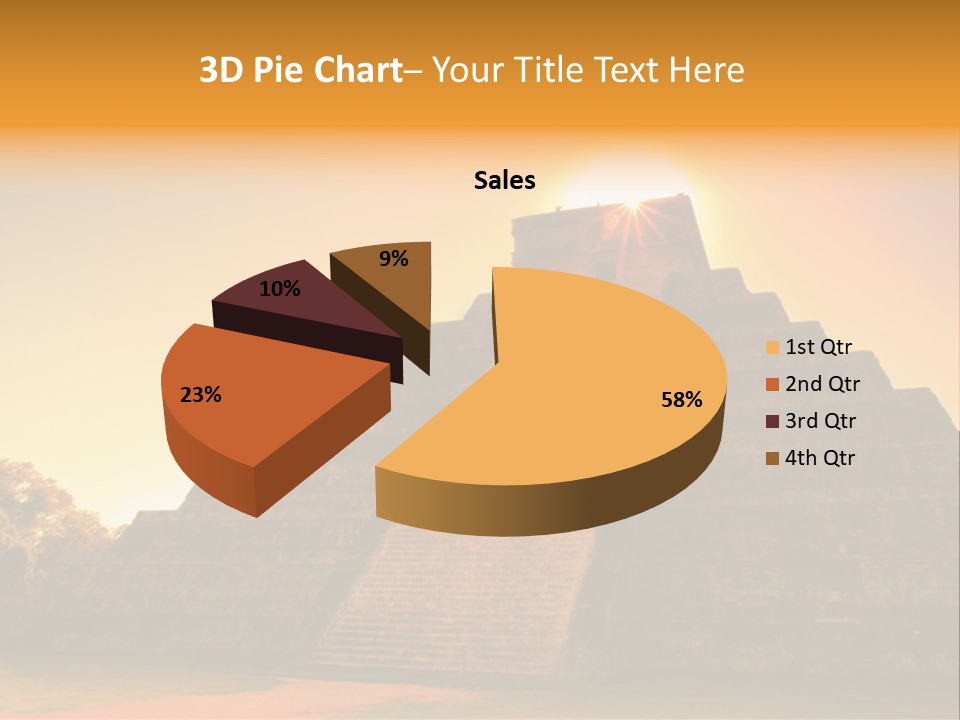A Pyramid With The Sun Setting In The Background PowerPoint Template