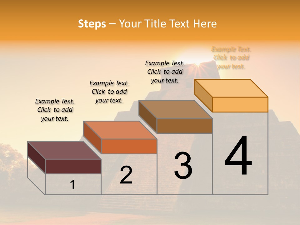 A Pyramid With The Sun Setting In The Background PowerPoint Template