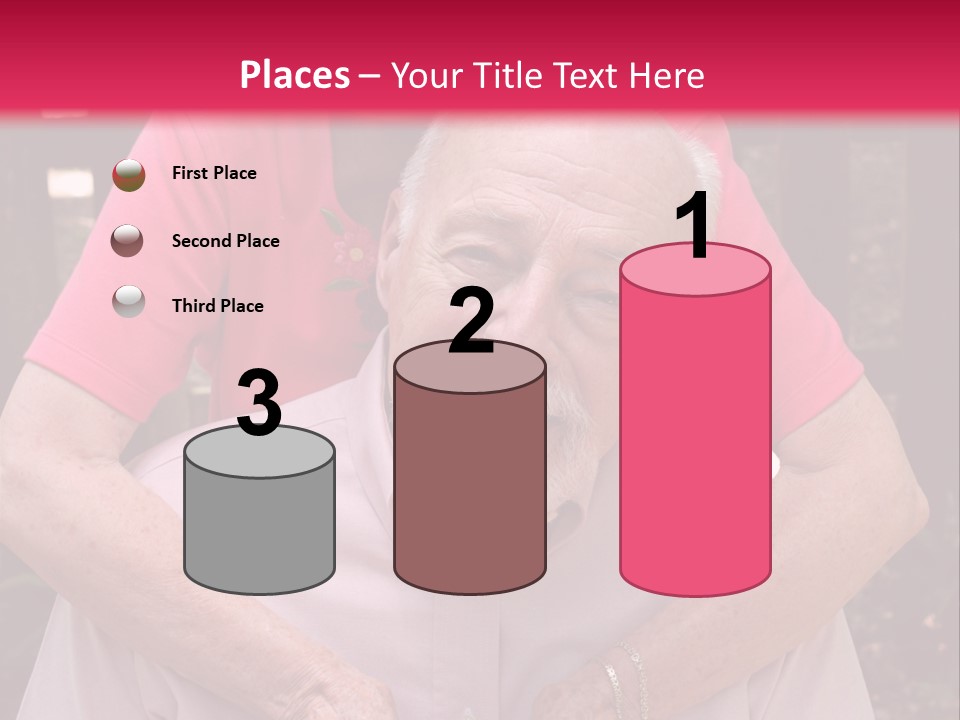 An Elderly Man And Woman Are Smiling For The Camera PowerPoint Template