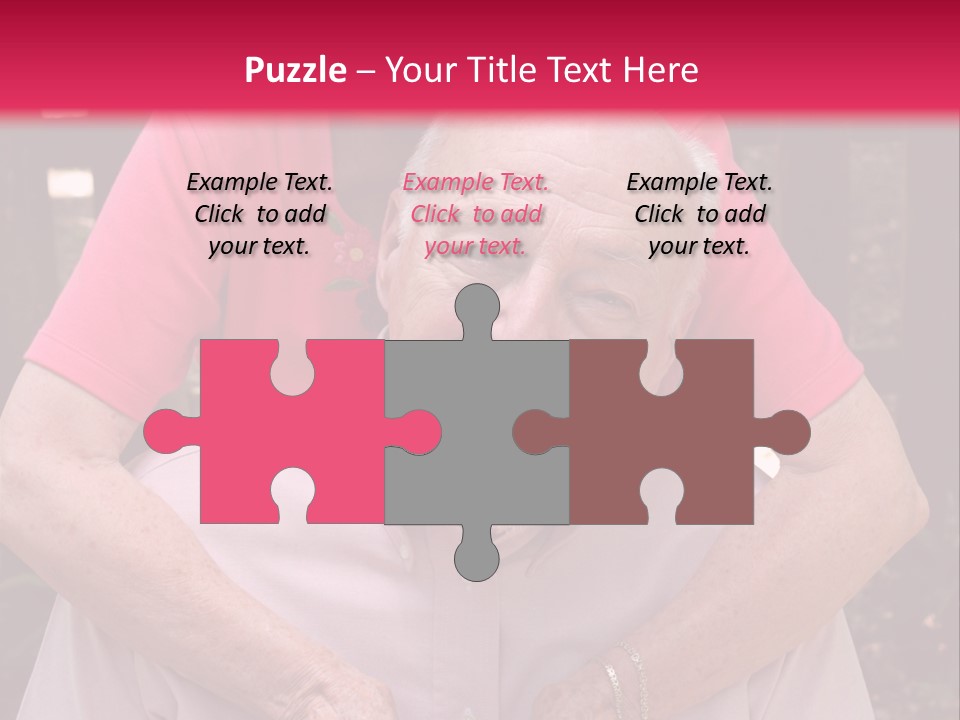 An Elderly Man And Woman Are Smiling For The Camera PowerPoint Template