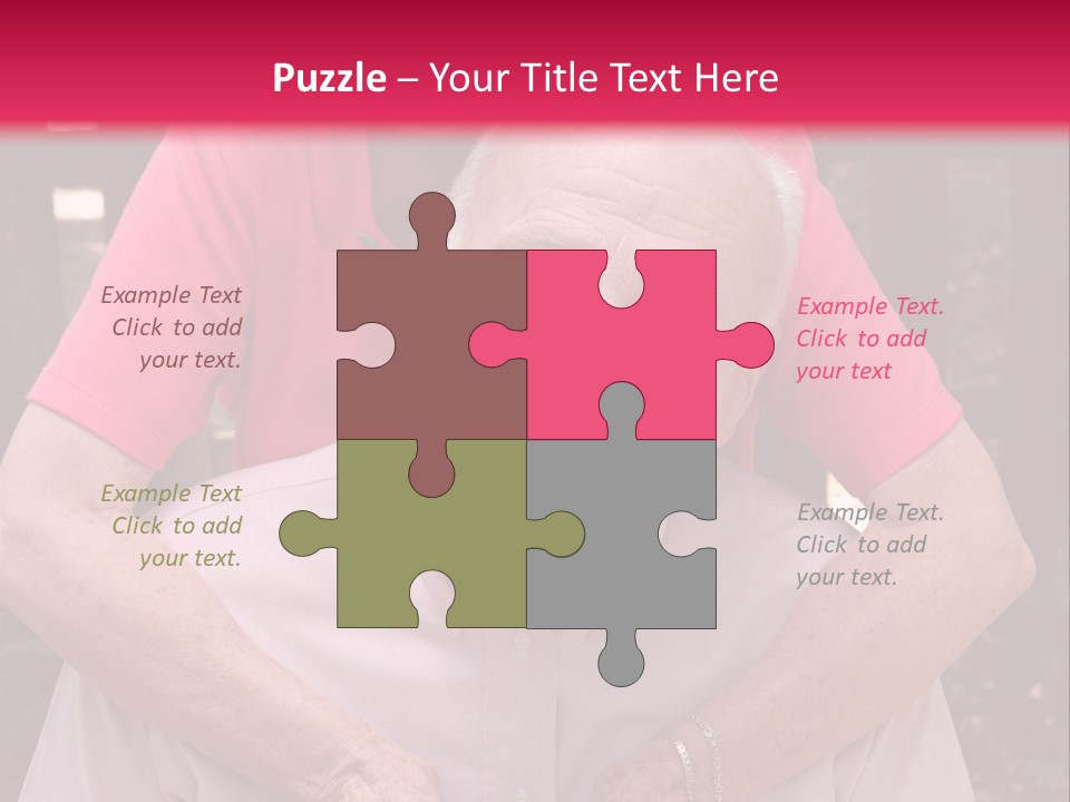 An Elderly Man And Woman Are Smiling For The Camera PowerPoint Template