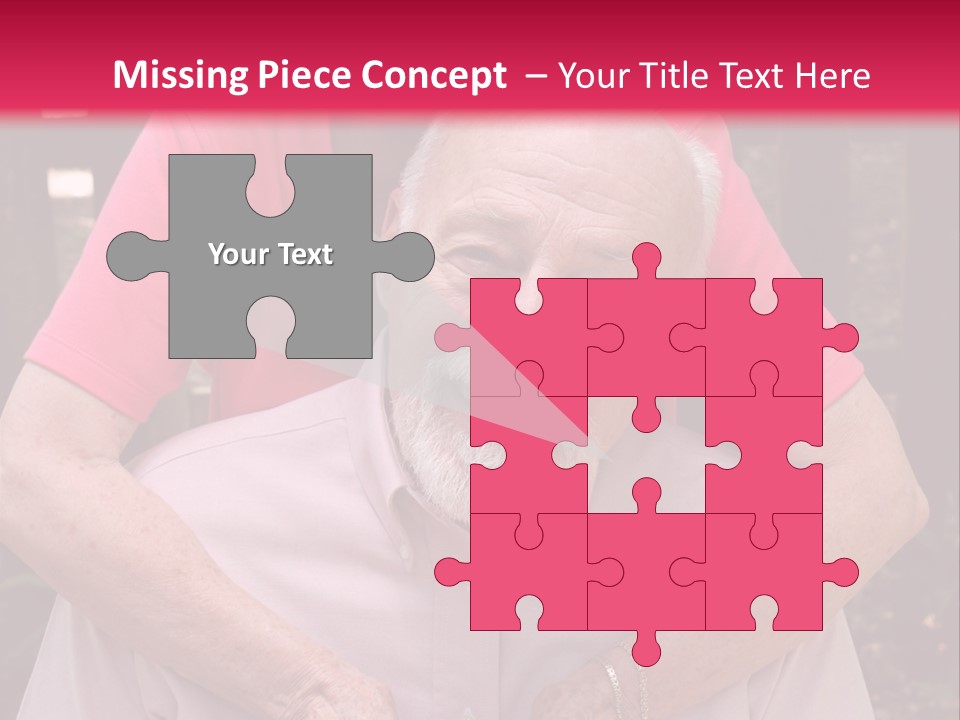 An Elderly Man And Woman Are Smiling For The Camera PowerPoint Template