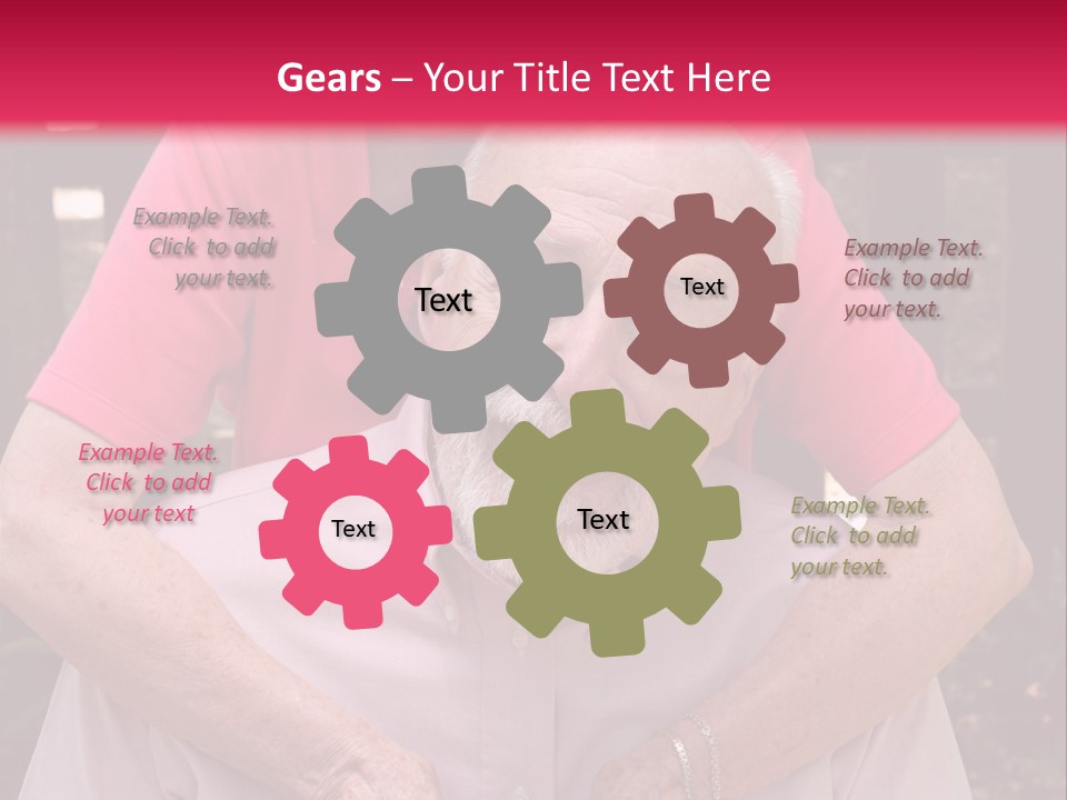 An Elderly Man And Woman Are Smiling For The Camera PowerPoint Template