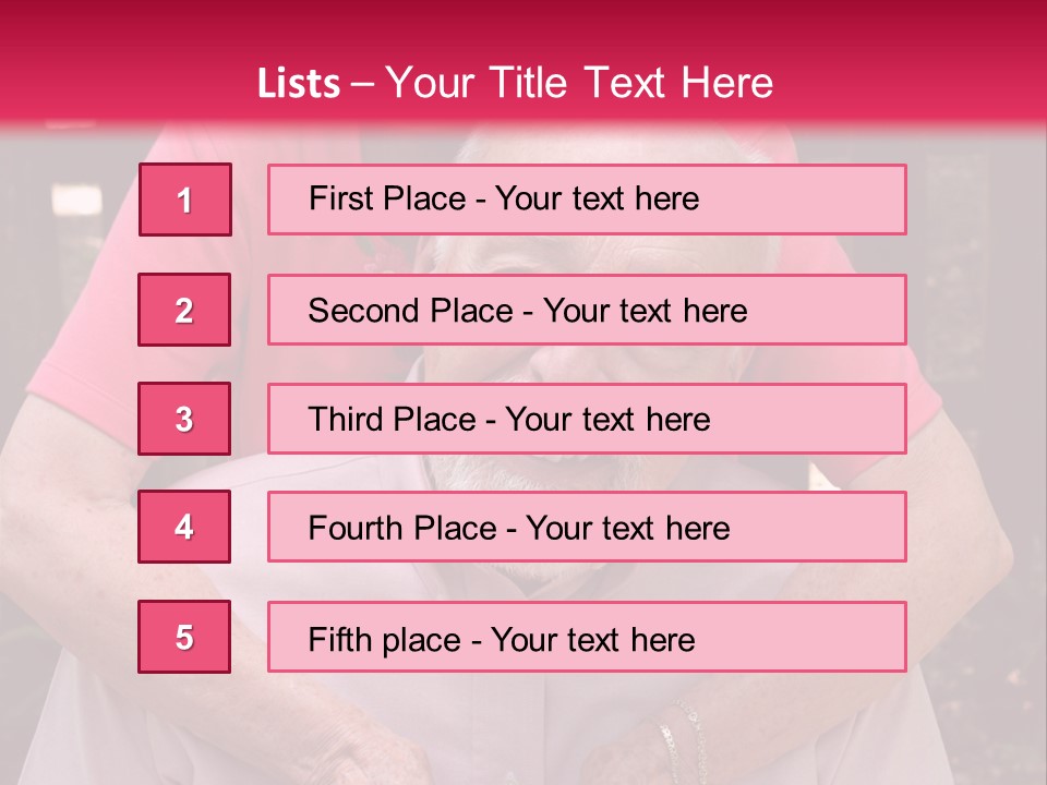 An Elderly Man And Woman Are Smiling For The Camera PowerPoint Template