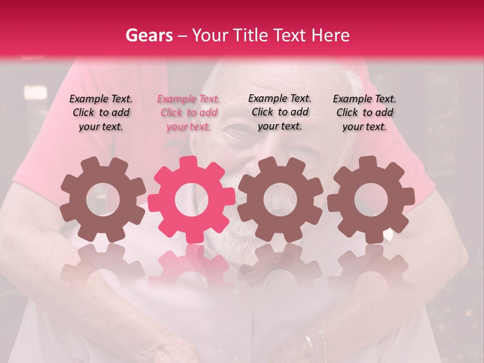 An Elderly Man And Woman Are Smiling For The Camera PowerPoint Template