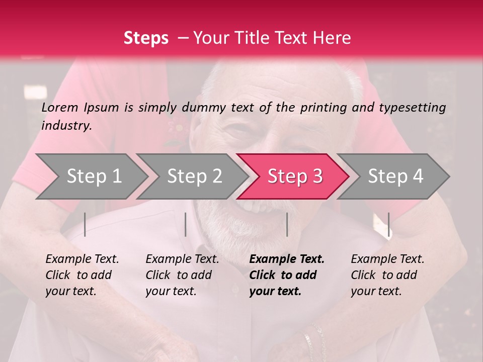 An Elderly Man And Woman Are Smiling For The Camera PowerPoint Template