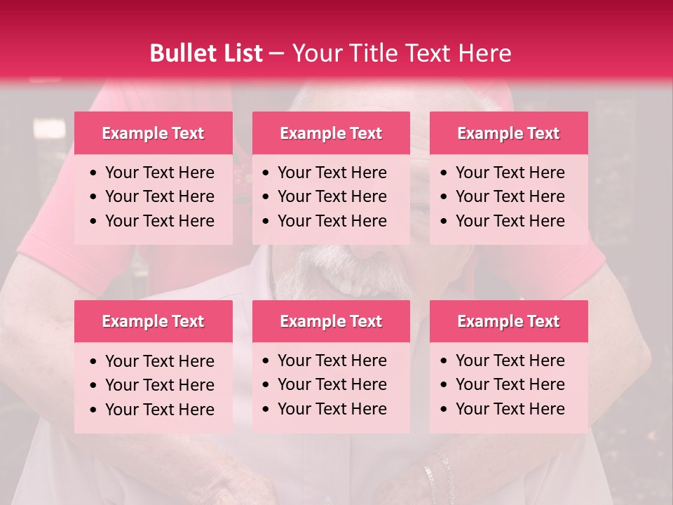 An Elderly Man And Woman Are Smiling For The Camera PowerPoint Template