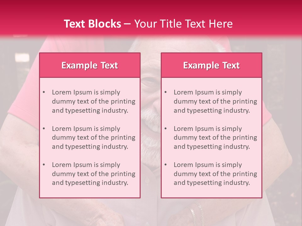An Elderly Man And Woman Are Smiling For The Camera PowerPoint Template