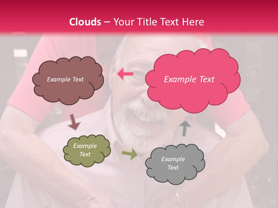 An Elderly Man And Woman Are Smiling For The Camera PowerPoint Template