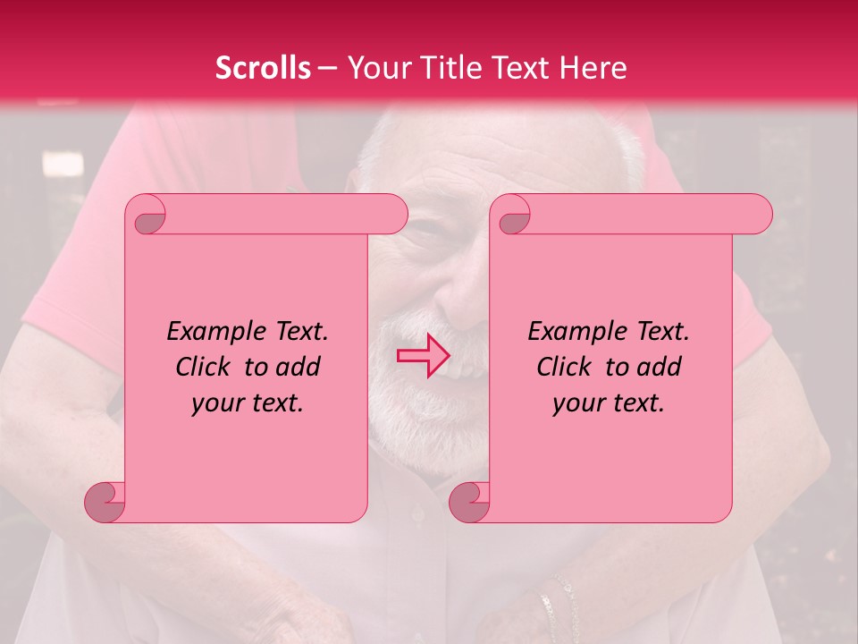 An Elderly Man And Woman Are Smiling For The Camera PowerPoint Template