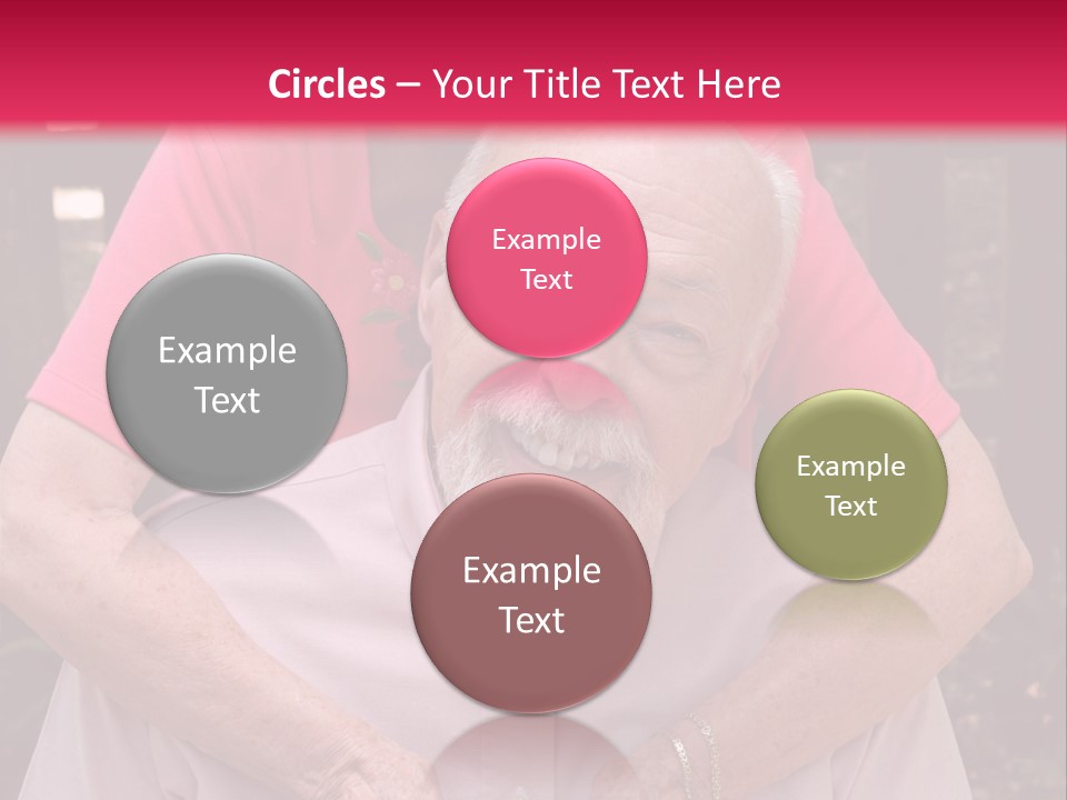 An Elderly Man And Woman Are Smiling For The Camera PowerPoint Template