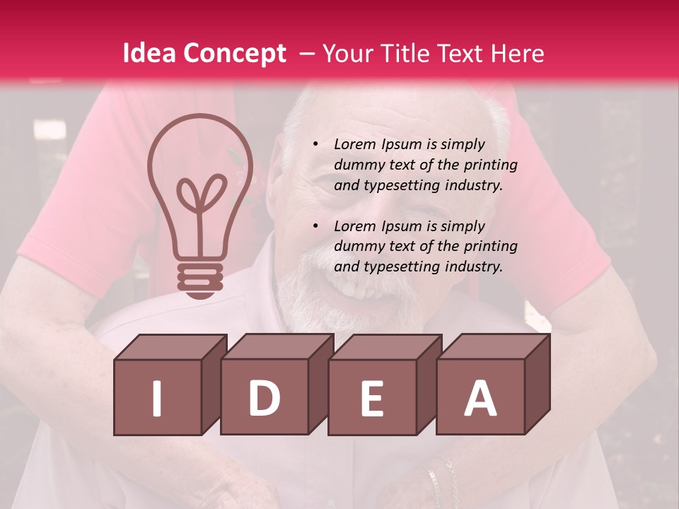 An Elderly Man And Woman Are Smiling For The Camera PowerPoint Template