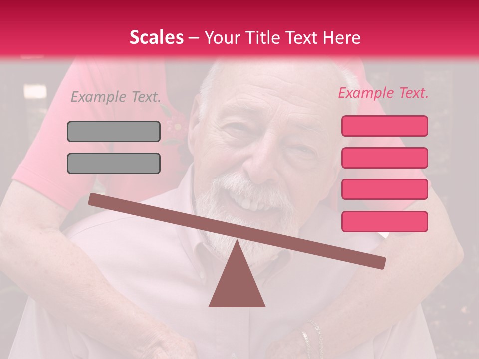 An Elderly Man And Woman Are Smiling For The Camera PowerPoint Template