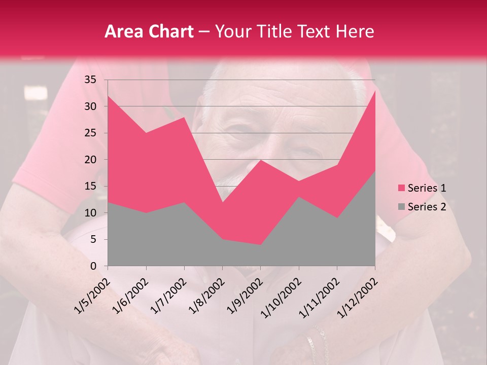 An Elderly Man And Woman Are Smiling For The Camera PowerPoint Template