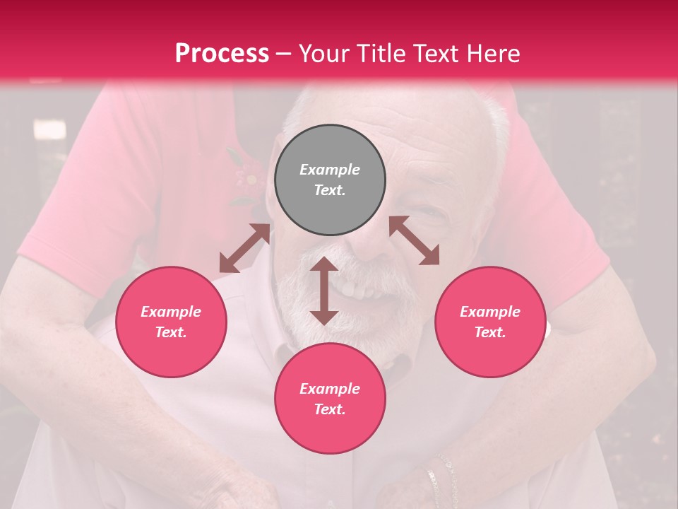 An Elderly Man And Woman Are Smiling For The Camera PowerPoint Template