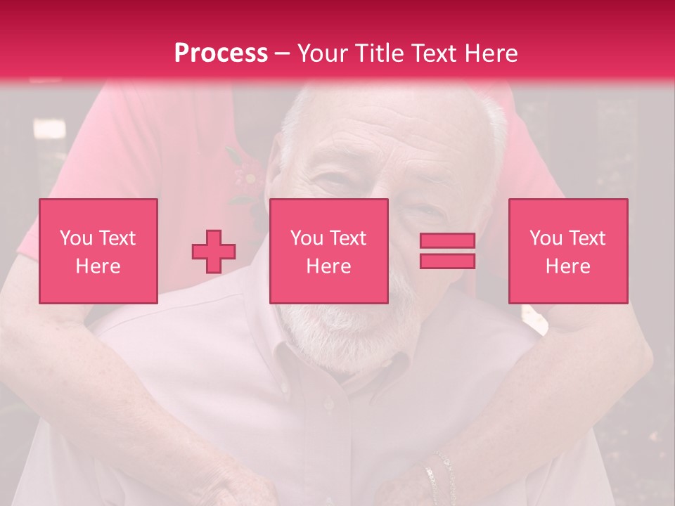 An Elderly Man And Woman Are Smiling For The Camera PowerPoint Template