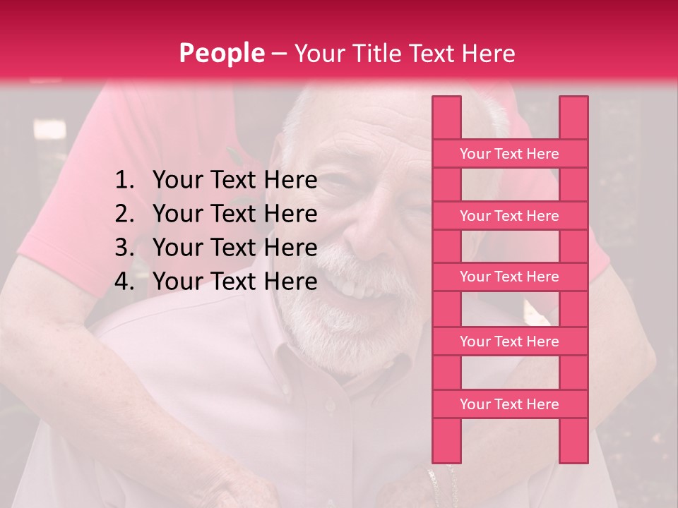 An Elderly Man And Woman Are Smiling For The Camera PowerPoint Template