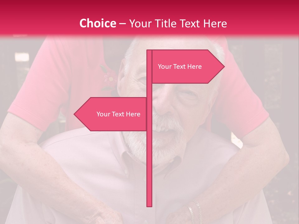 An Elderly Man And Woman Are Smiling For The Camera PowerPoint Template