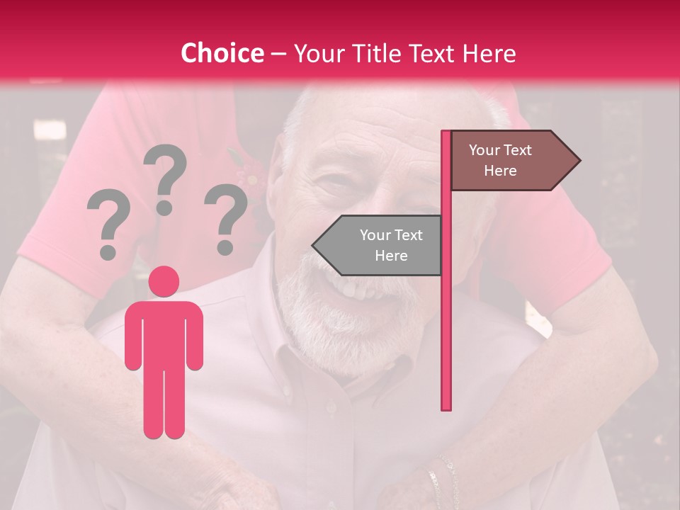 An Elderly Man And Woman Are Smiling For The Camera PowerPoint Template