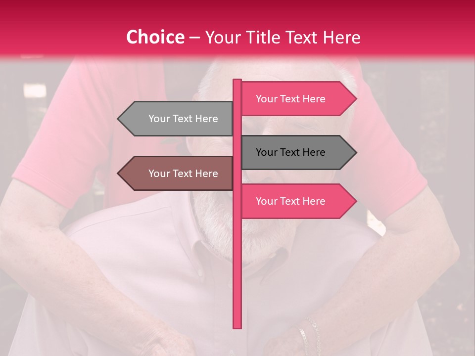 An Elderly Man And Woman Are Smiling For The Camera PowerPoint Template