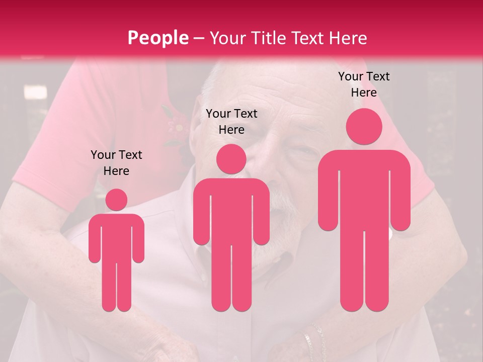 An Elderly Man And Woman Are Smiling For The Camera PowerPoint Template