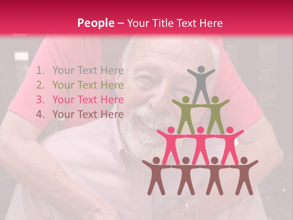 An Elderly Man And Woman Are Smiling For The Camera PowerPoint Template