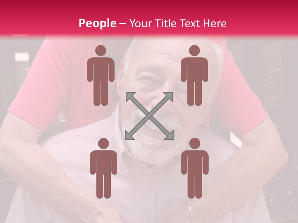 An Elderly Man And Woman Are Smiling For The Camera PowerPoint Template