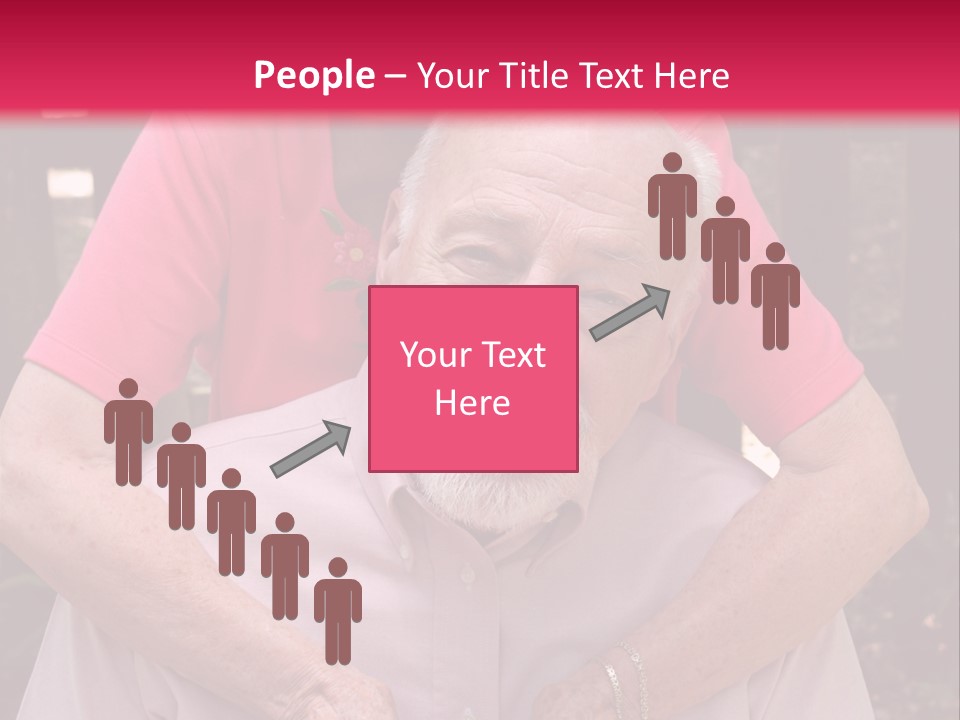 An Elderly Man And Woman Are Smiling For The Camera PowerPoint Template