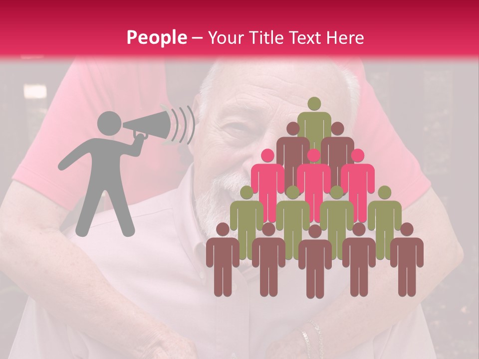 An Elderly Man And Woman Are Smiling For The Camera PowerPoint Template