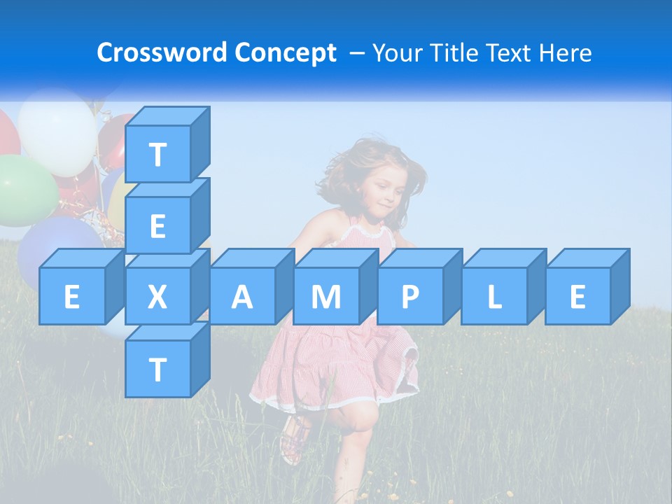 A Little Girl In A Pink Dress Holding A Bunch Of Balloons PowerPoint Template