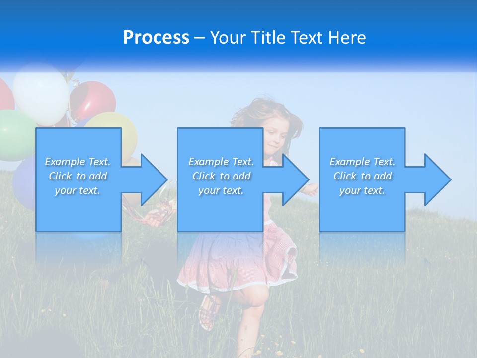 A Little Girl In A Pink Dress Holding A Bunch Of Balloons PowerPoint Template