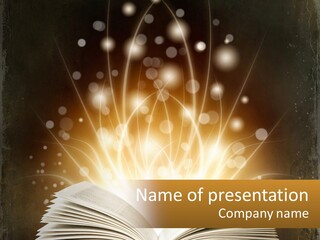 An Open Book With A Glowing Light Coming Out Of It PowerPoint Template