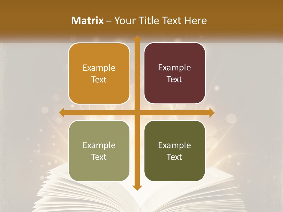 An Open Book With A Glowing Light Coming Out Of It PowerPoint Template