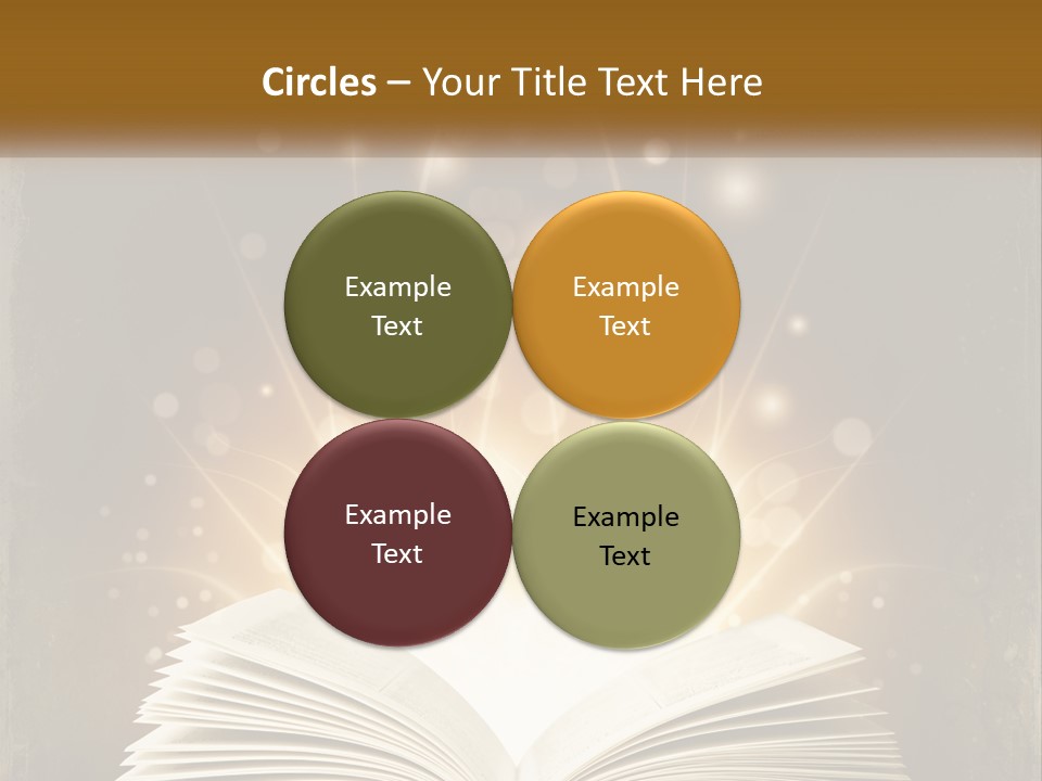 An Open Book With A Glowing Light Coming Out Of It PowerPoint Template