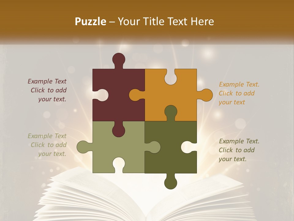 An Open Book With A Glowing Light Coming Out Of It PowerPoint Template