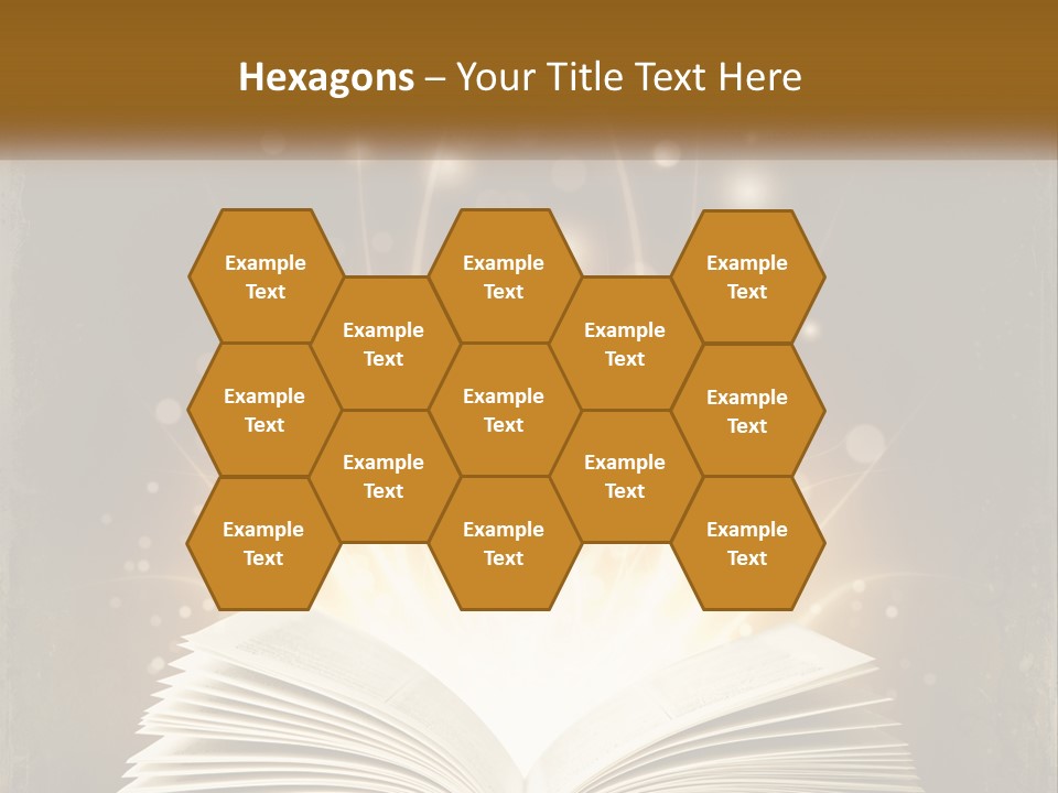 An Open Book With A Glowing Light Coming Out Of It PowerPoint Template