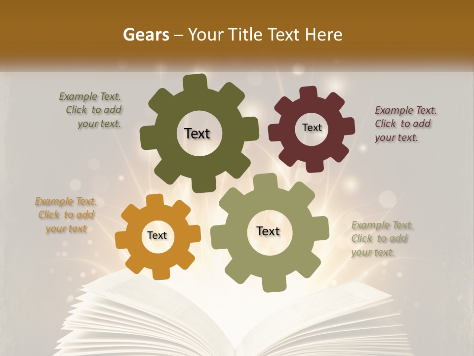 An Open Book With A Glowing Light Coming Out Of It PowerPoint Template