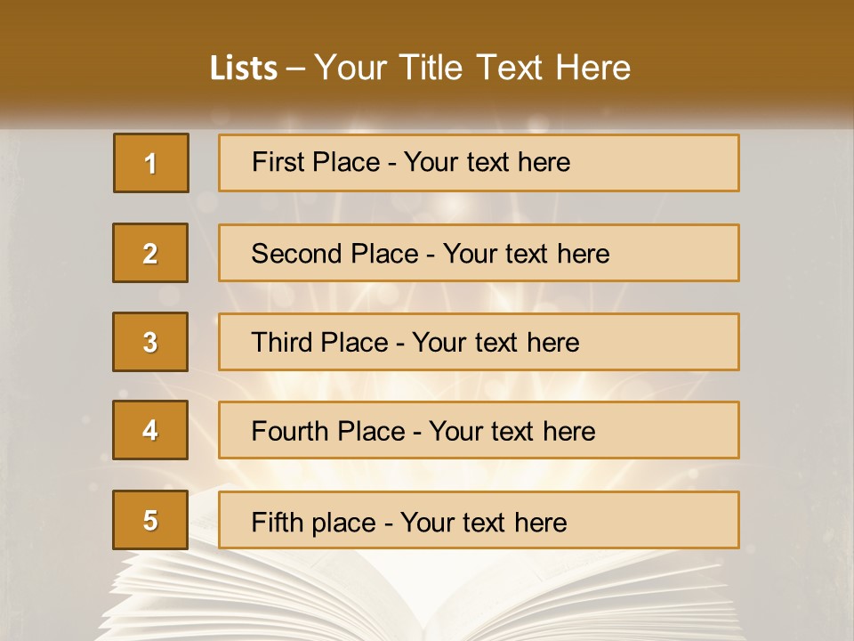 An Open Book With A Glowing Light Coming Out Of It PowerPoint Template