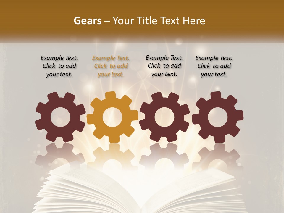 An Open Book With A Glowing Light Coming Out Of It PowerPoint Template