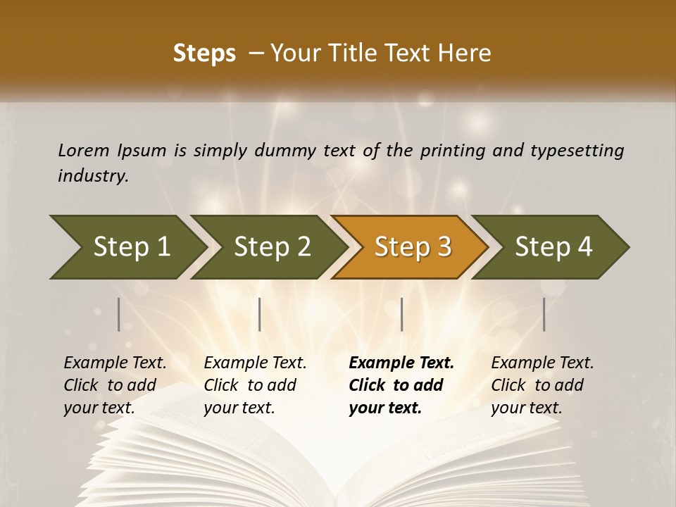 An Open Book With A Glowing Light Coming Out Of It PowerPoint Template