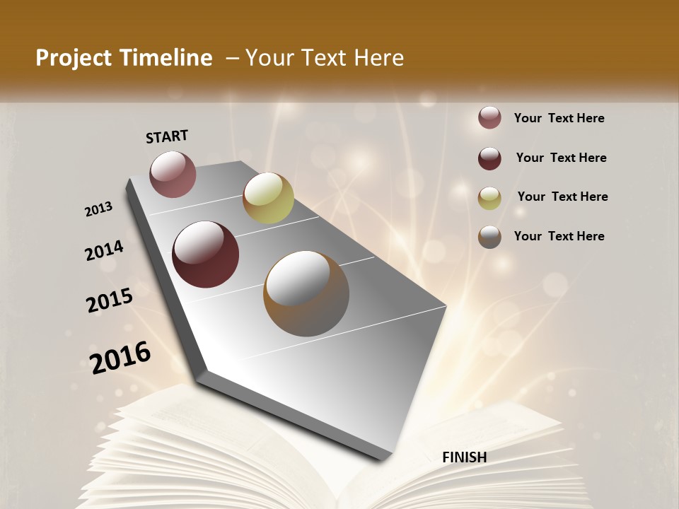 An Open Book With A Glowing Light Coming Out Of It PowerPoint Template