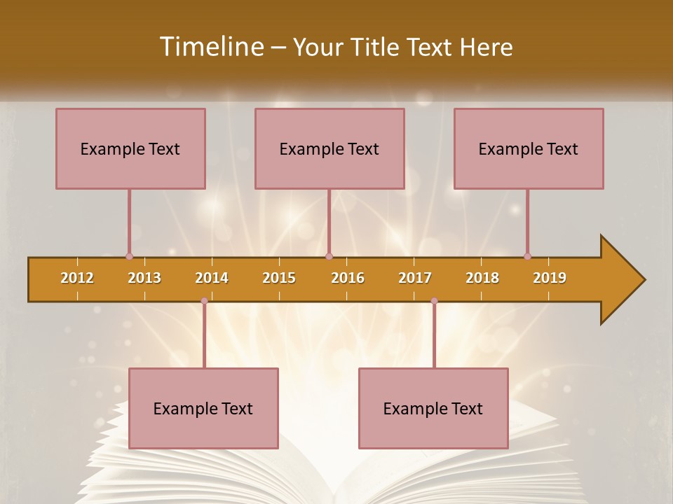 An Open Book With A Glowing Light Coming Out Of It PowerPoint Template
