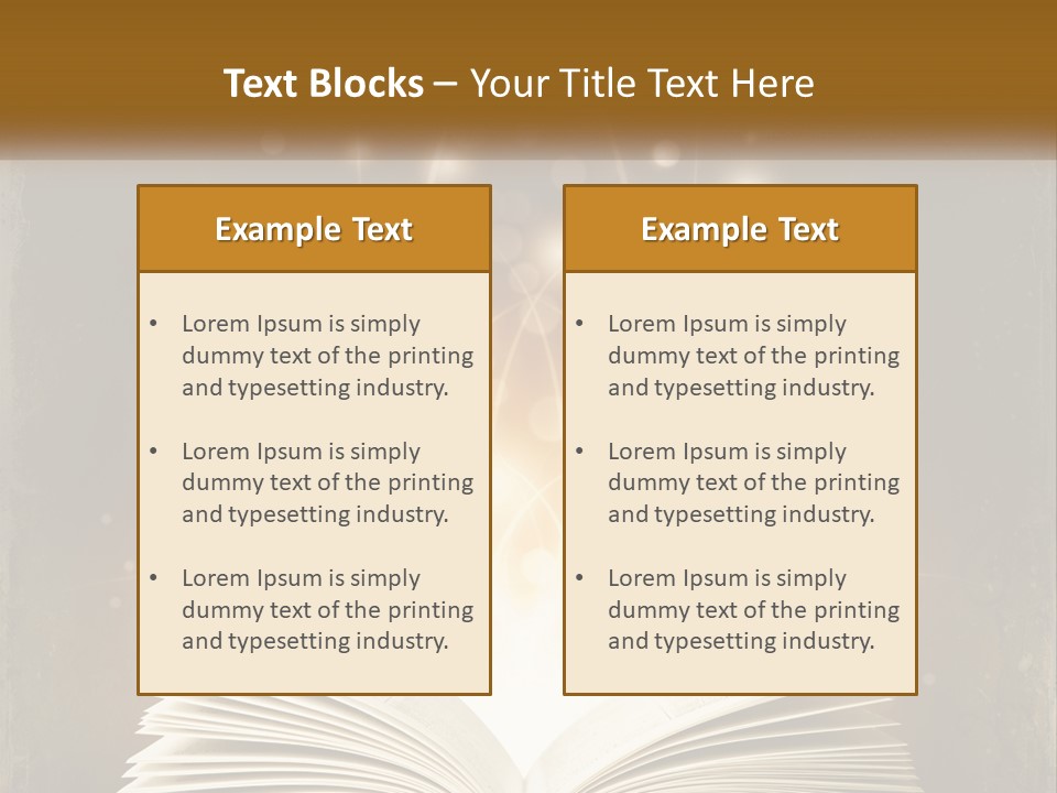 An Open Book With A Glowing Light Coming Out Of It PowerPoint Template